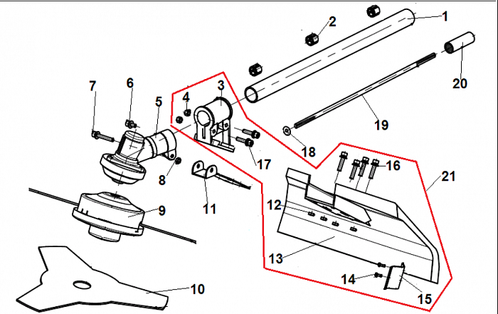 4 РЕДУКТОР - КОЖУХ ТРИММЕР CHAMPION Т445